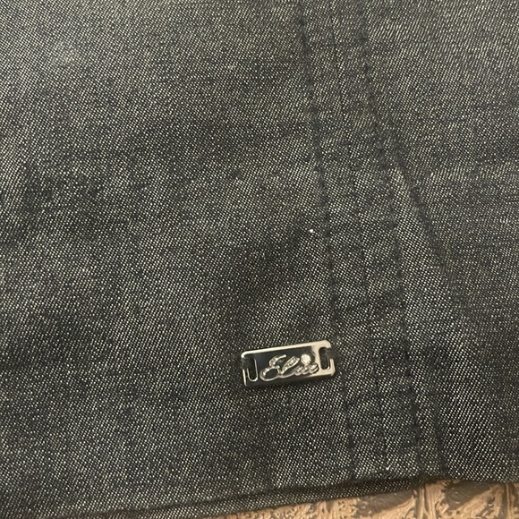 Elia Dark Gray Tailored Midi Skirt Size 42 Large Cotton Blend - Picture 2 of 9